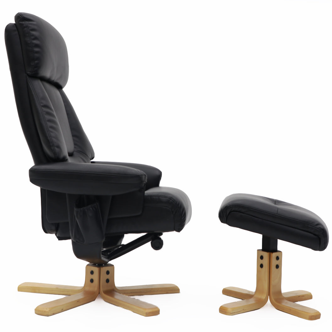Venus Swivel Chair Black Leather