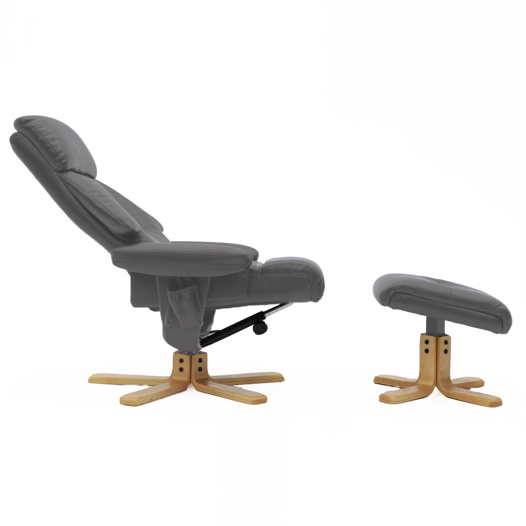Venus Swivel Chair Grey Leather