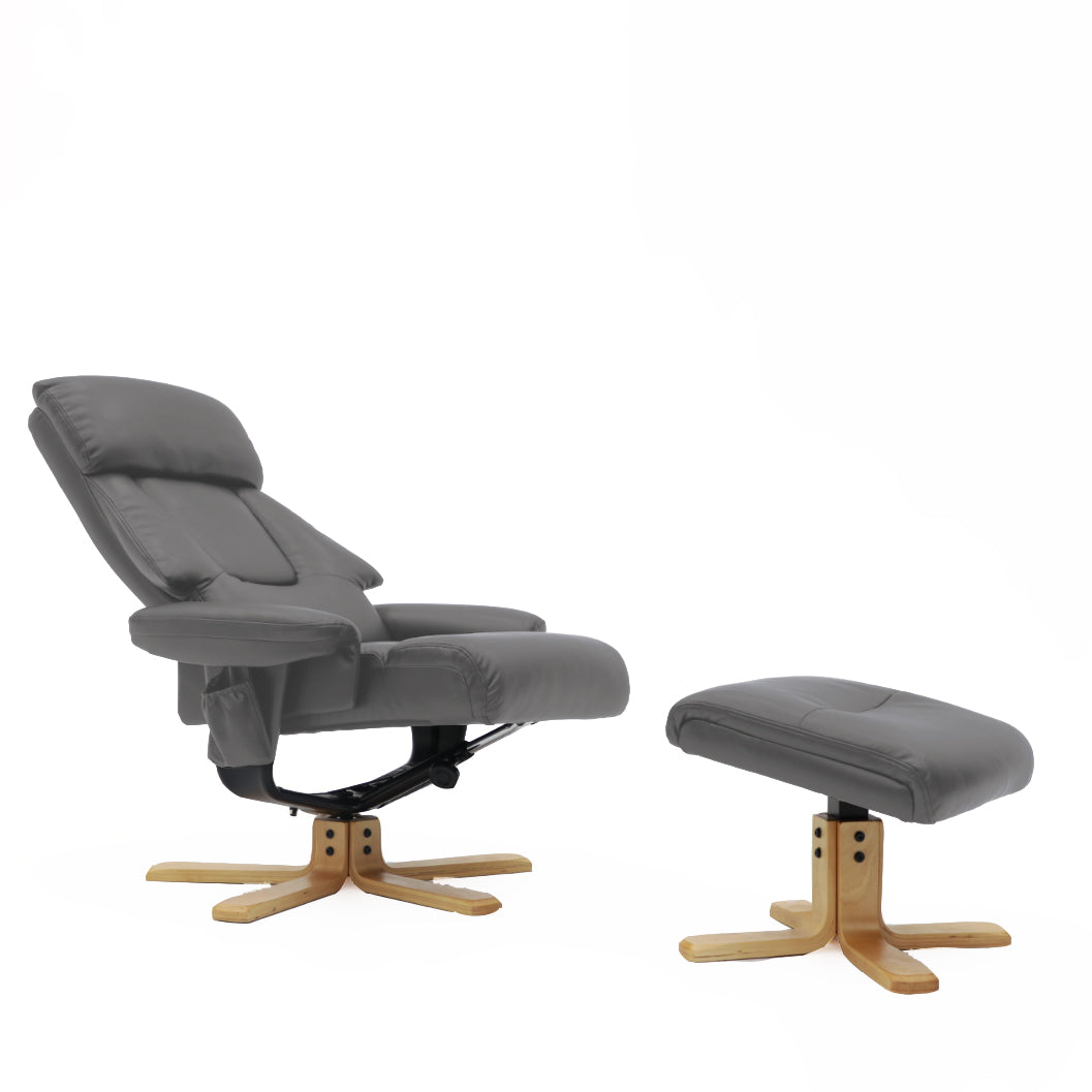 Venus Swivel Chair Grey Leather