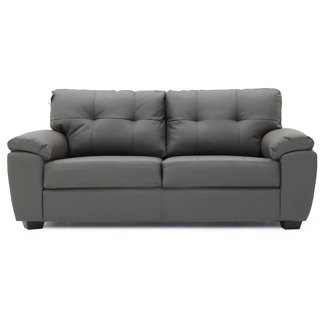 Brisbaine 3 Seater Static Grey Leather