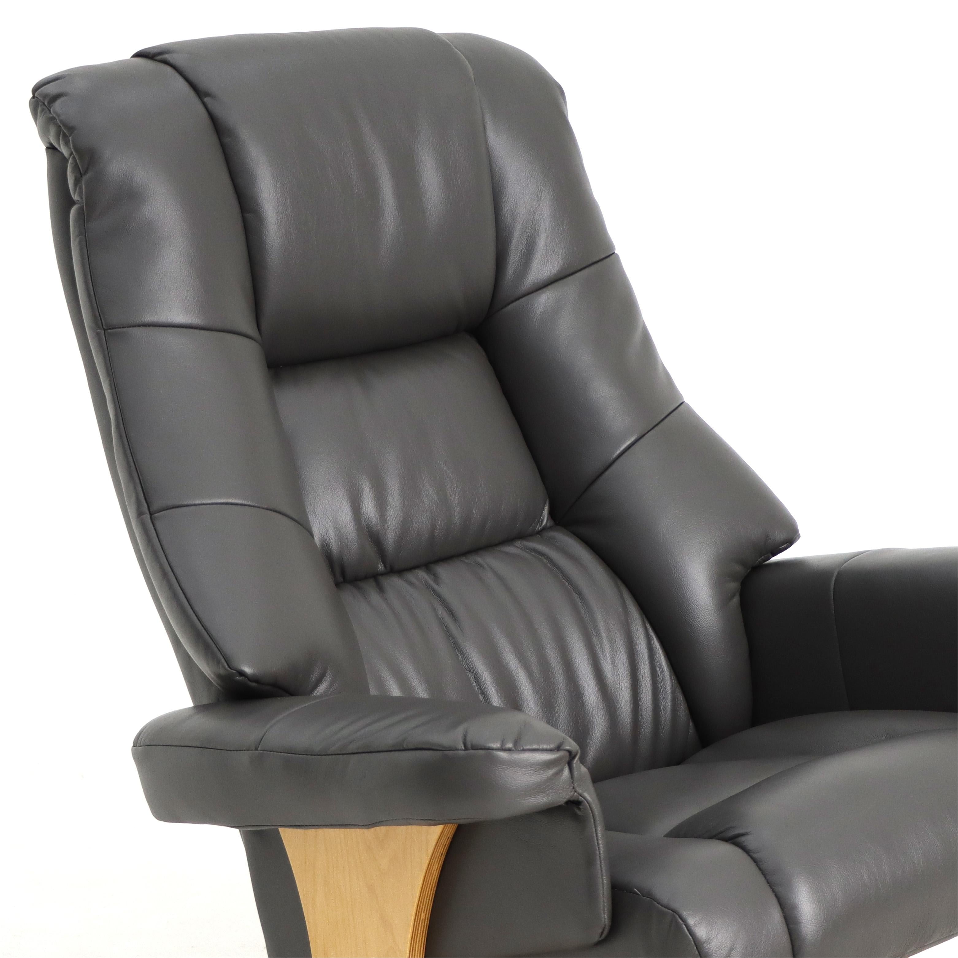 Mars Swivel Chair Grey Leather