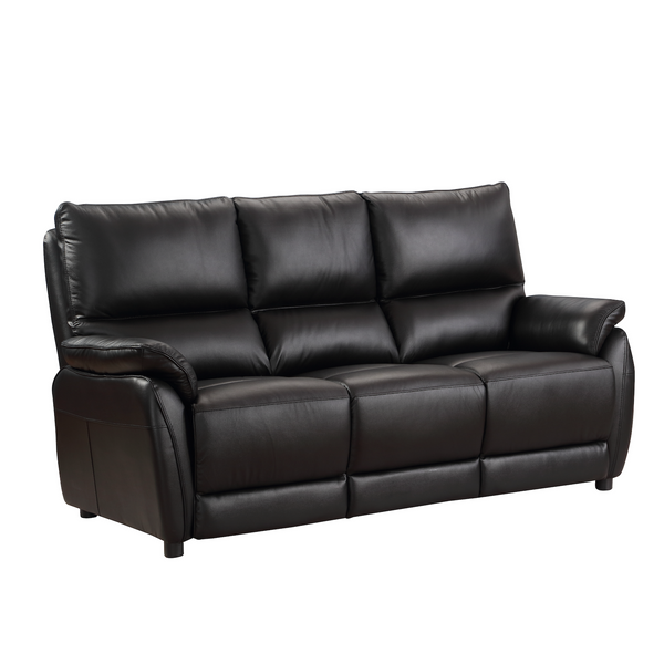 Esprit 3 Seater Static Sofa Black Leather Free Delivery Free Disposal Suite World 5406