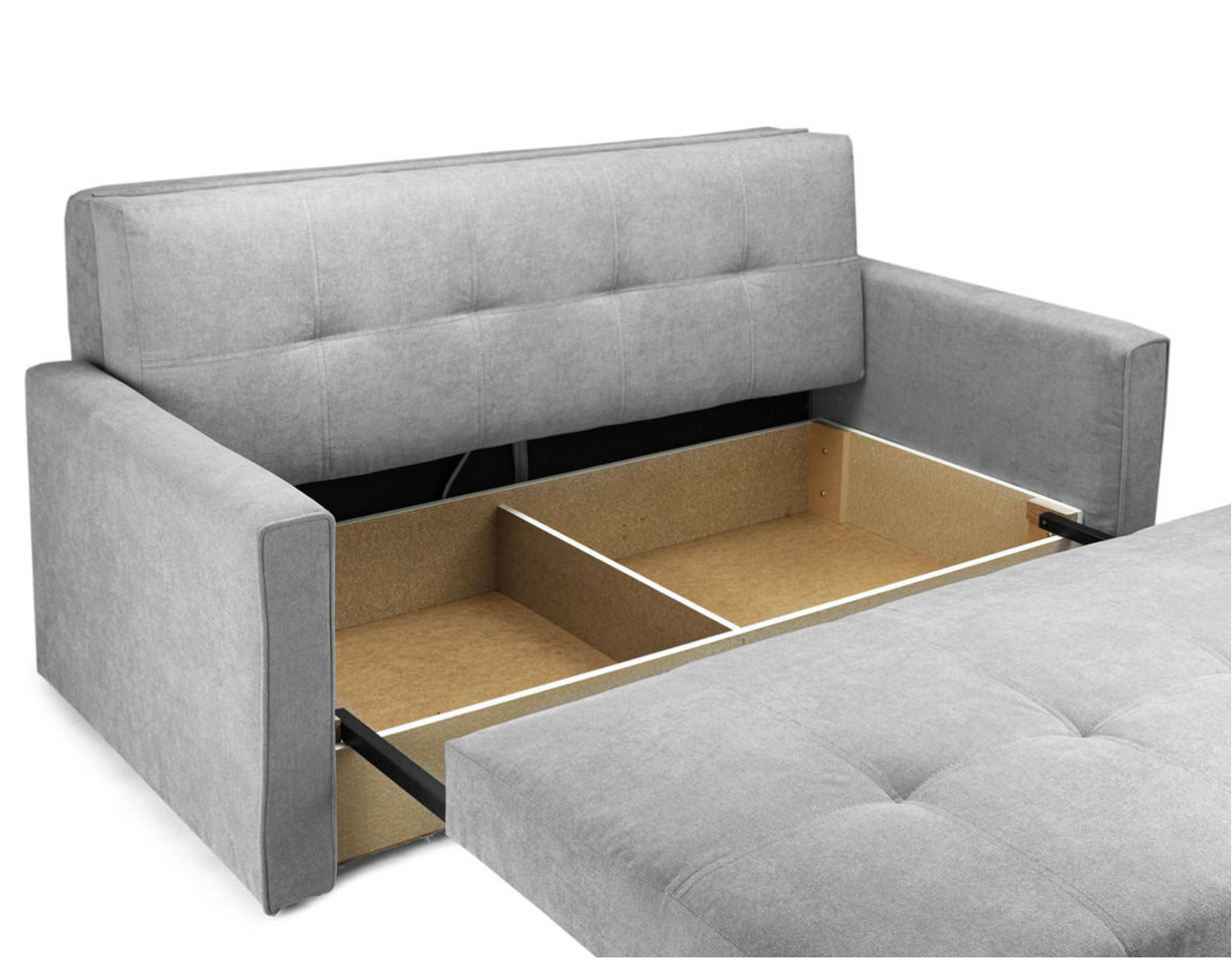 Vienna 3 Seater Sofa Bed With Storage Grey Fabric