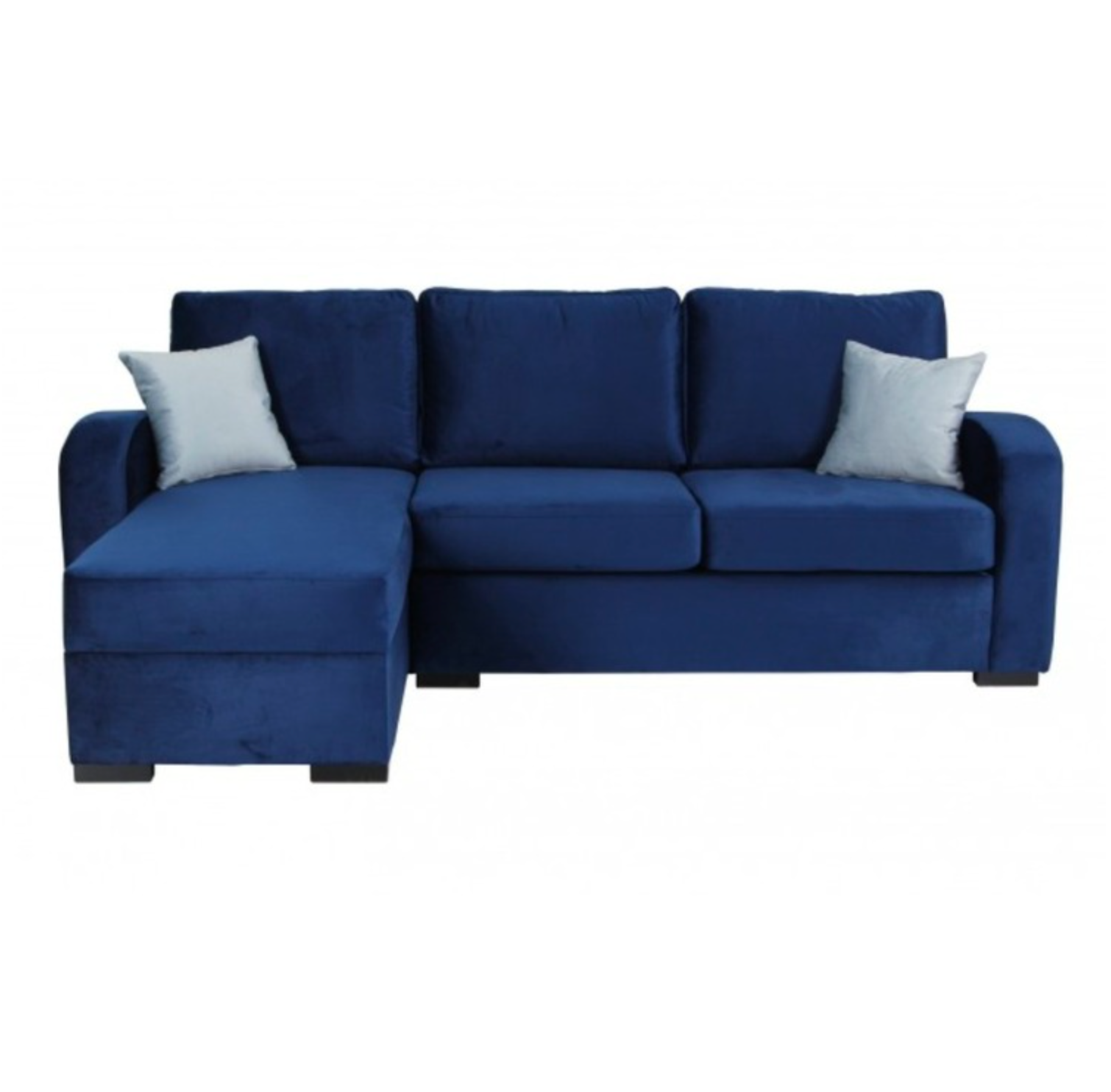 Lenley's  Left Hand Corner Sofa Bed With Storage Navy Blue Velvet