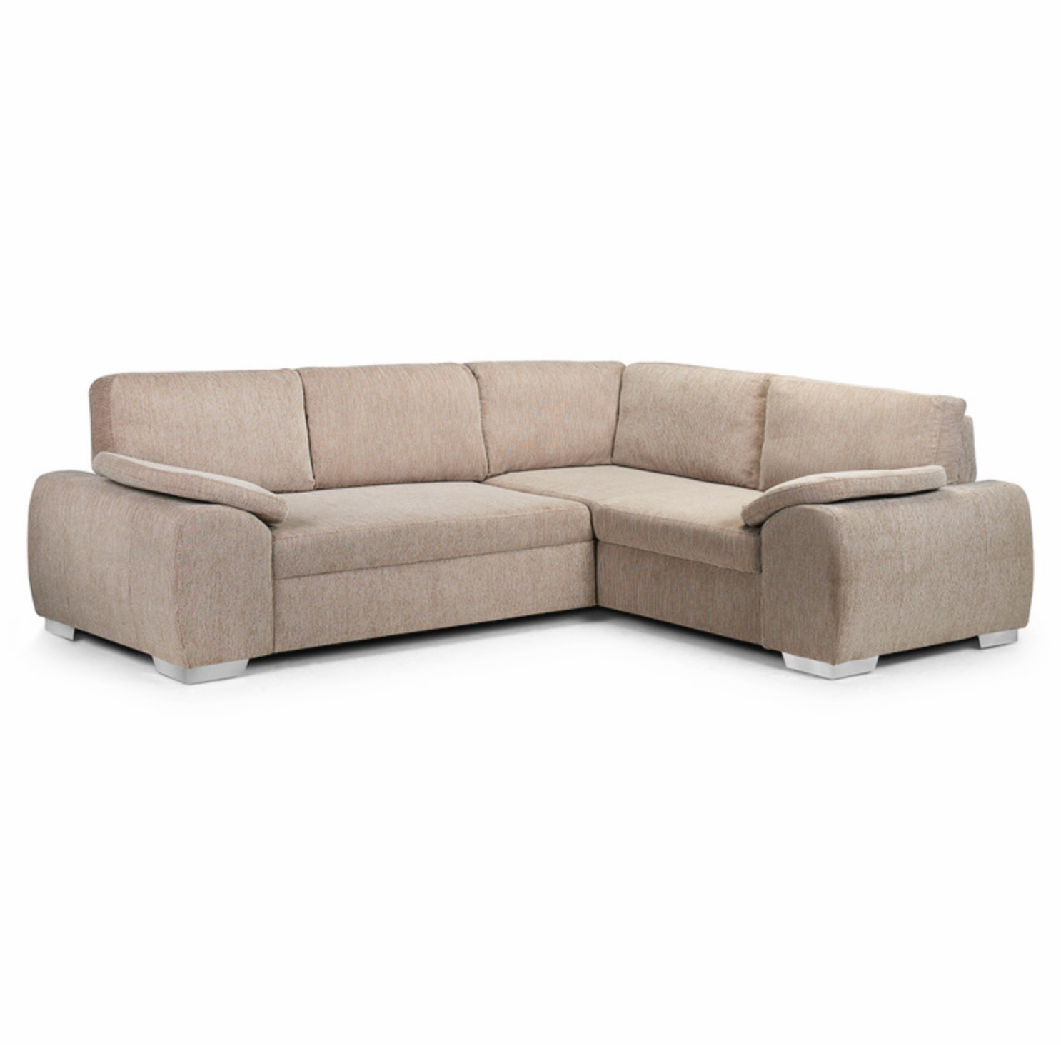 Sussex Right Hand Sofa Bed-Storage Beige Fabric