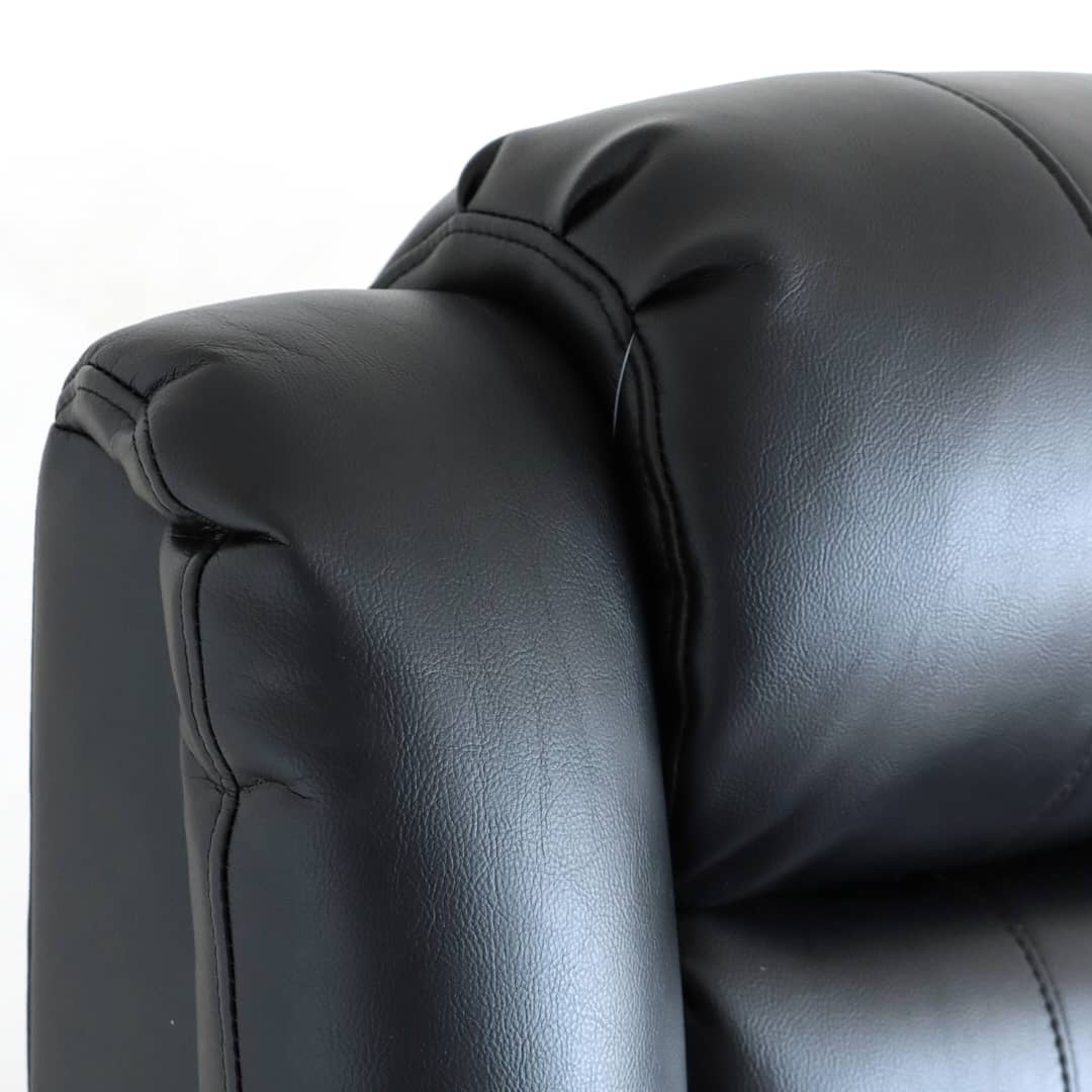 Augusta Right Hand Corner Manual Recliner Black Leather