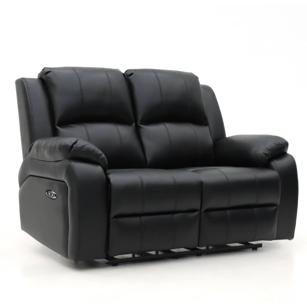 Darwin 2 Seater Power Recliner Black Leather