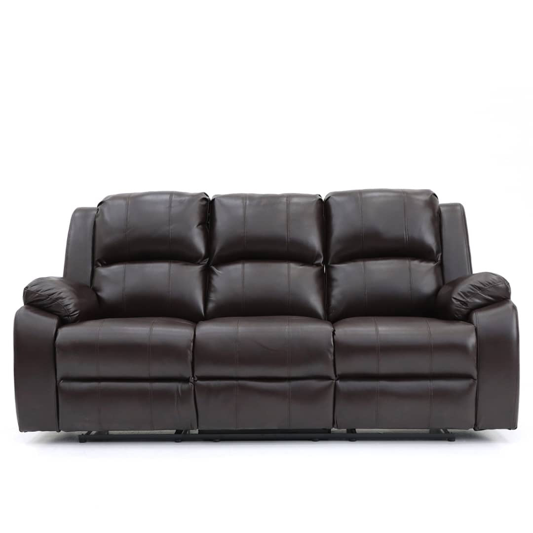 Darwin 3 Seater Power Recliner Brown Leather