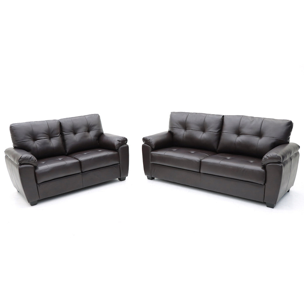 Brisbaine 3 Seater and 2 Seater Static Seater Brown Leather