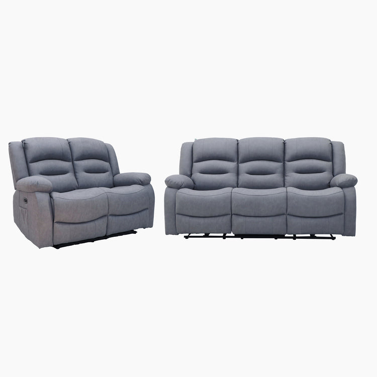 Ace 3 Seater and 2 Seater Power Recliner Dark Grey Fabric