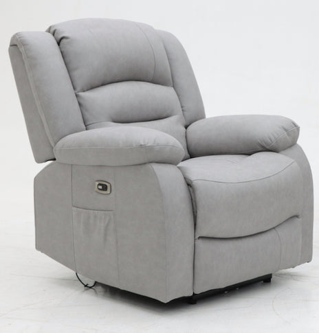Ace Power Recliner Chair Light Grey Fabric