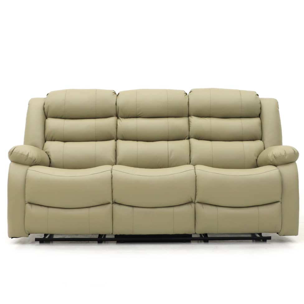 Augusta 3 Seater and 2 Chairs Manual Recliner Cream Leather