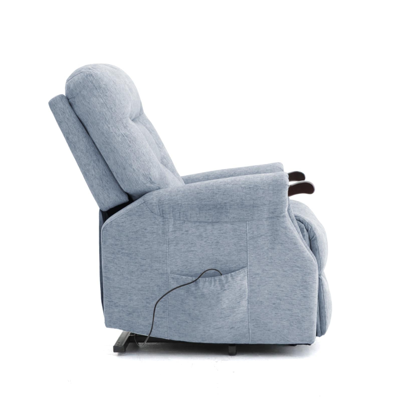 Henry Quad Four Motor Lift & Rise Chair Grey Fabric