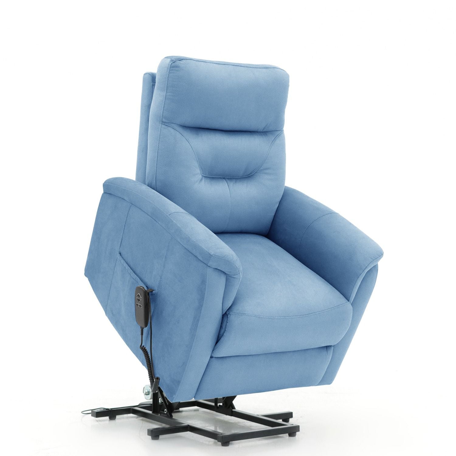 Freya Dual Motor Lift & Rise Chair Blue Fabric