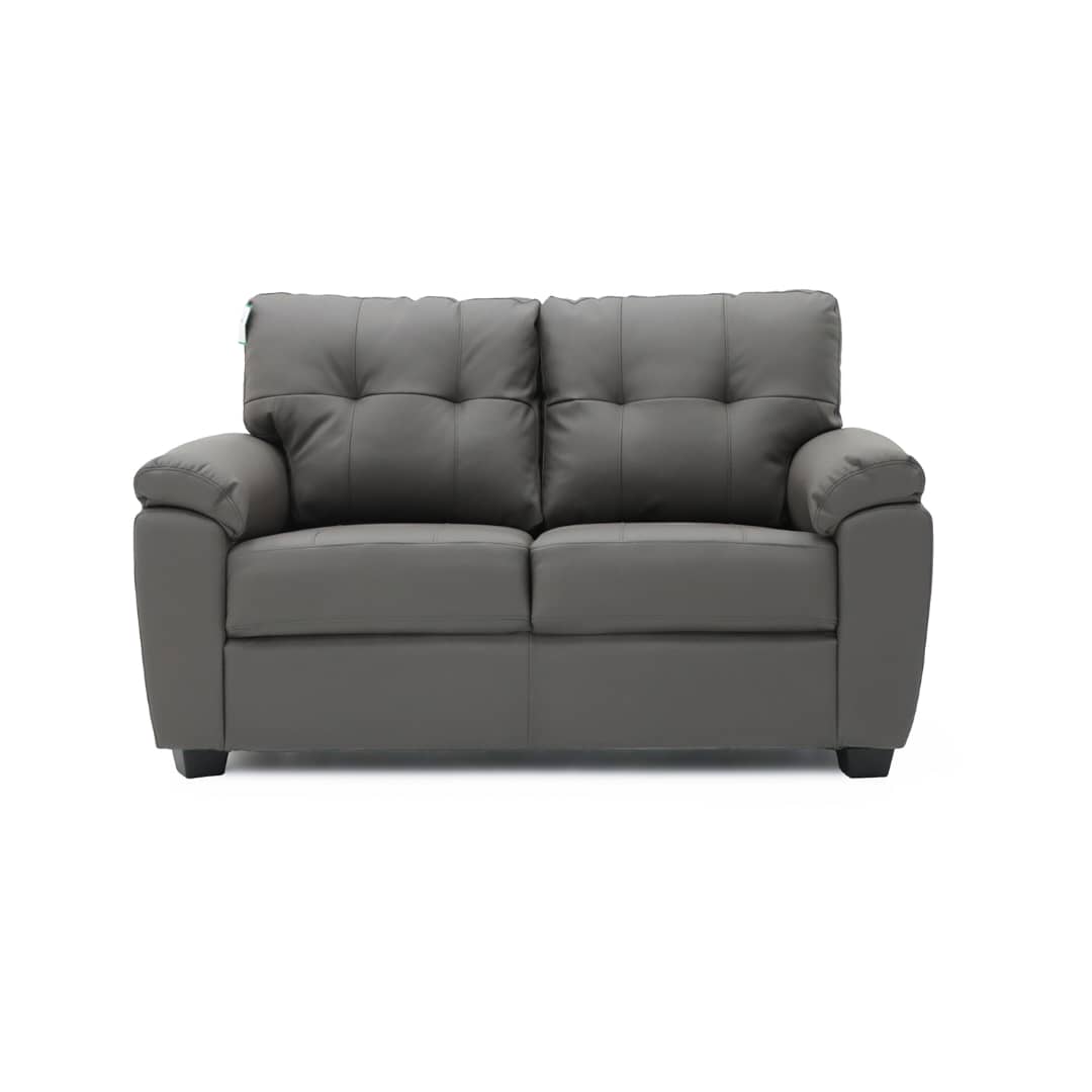 Brisbaine 2 Seater Static Grey Leather