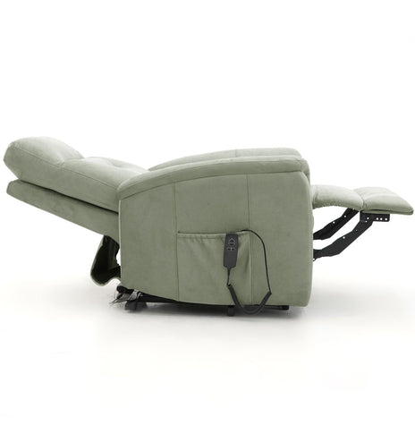 Freya Dual Motor Lift & Rise Chair Green Moss Fabric
