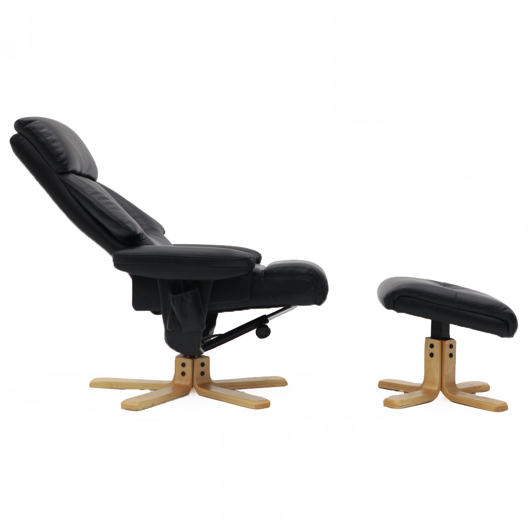 Venus Swivel Chair Black Leather