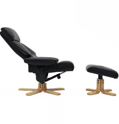 Venus Swivel Chair Black Leather