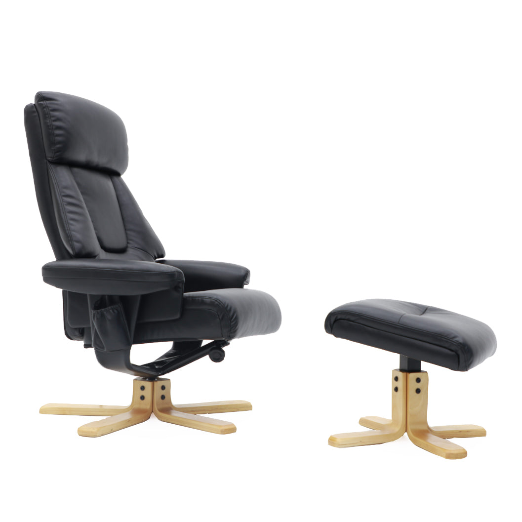 Venus Swivel Chair Black Leather