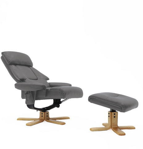 Venus Swivel Chair Grey Leather