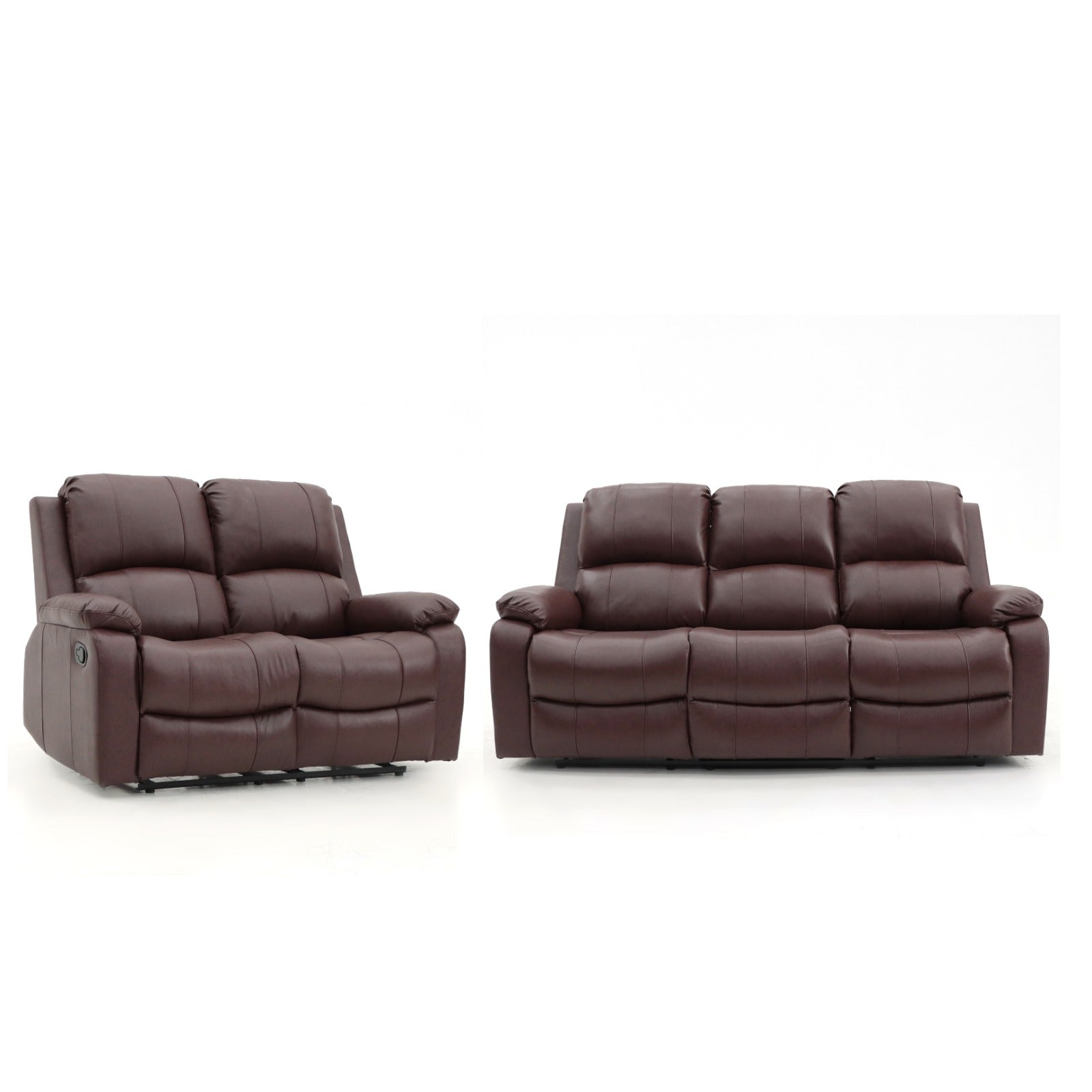 Aston 3 Seater and 2 Seater Manual Recliner Chesnut Leather