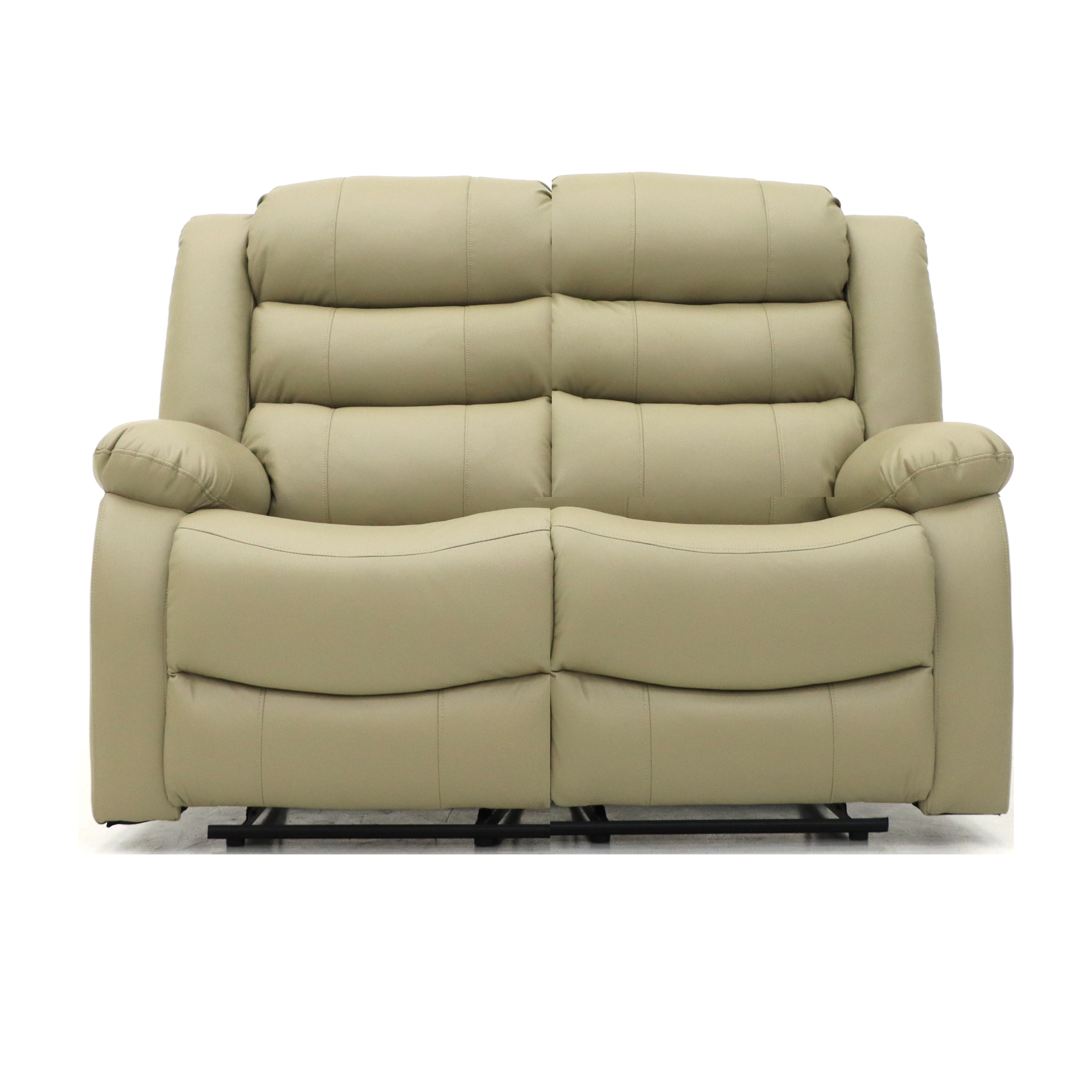 Augusta 2 Seater Manual Recliner Cream Leather