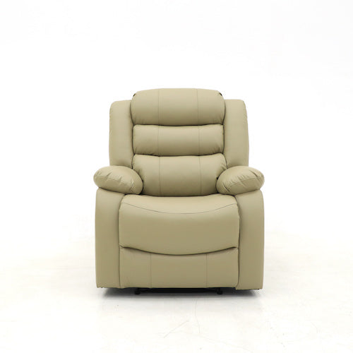 Augusta Manual Recliner Chair Cream Leather