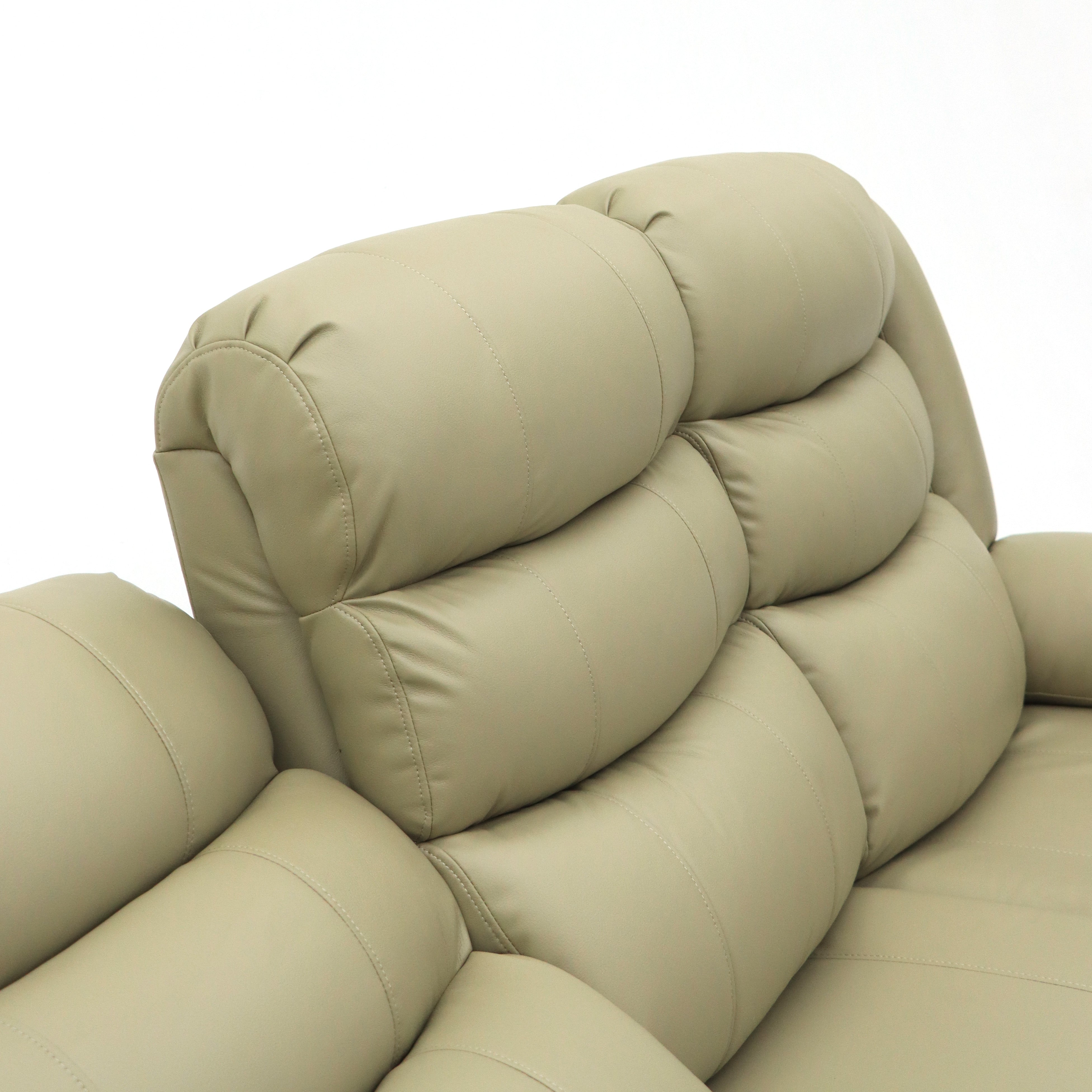 Augusta 3 Seater Manual Recliner Cream Leather