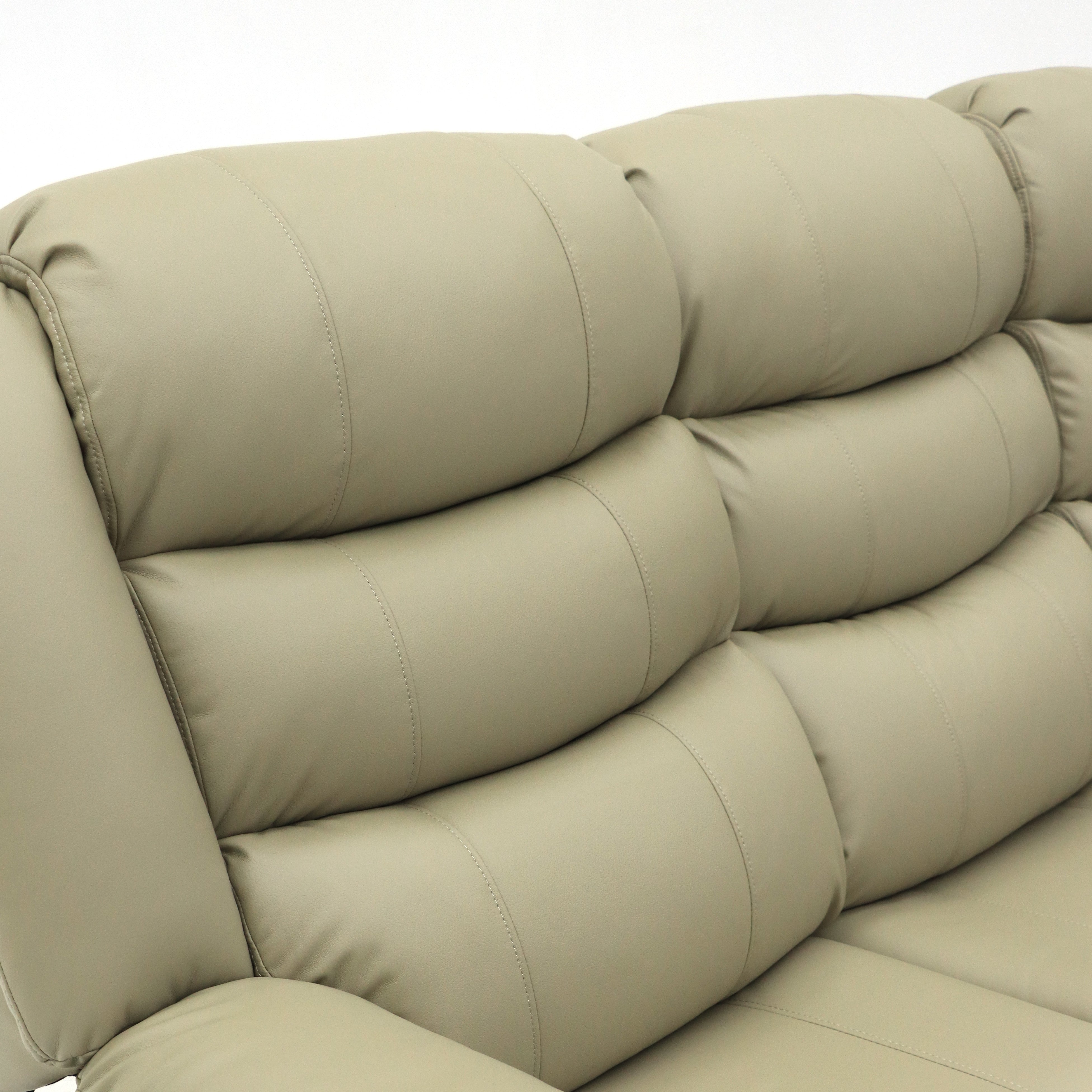 Augusta 3 Seater Manual Recliner Cream Leather