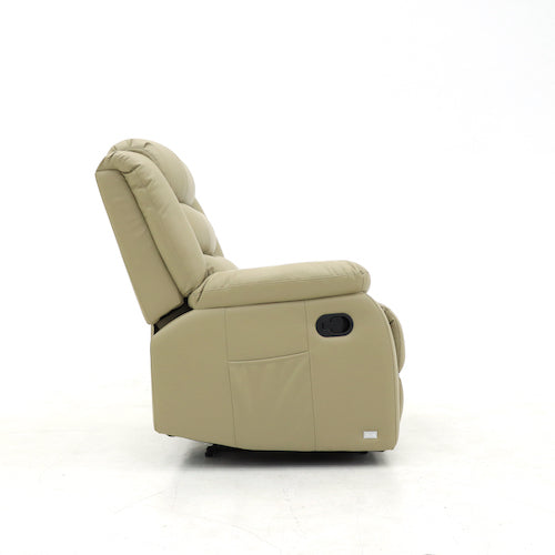 Augusta Manual Recliner Chair Cream Leather