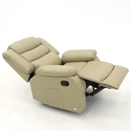 Augusta Manual Recliner Chair Cream Leather