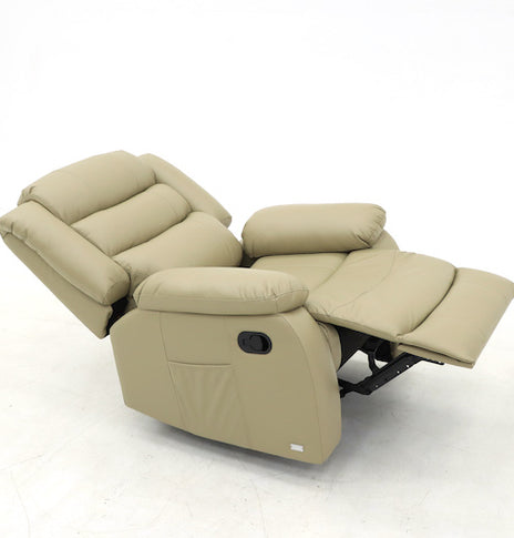 Augusta Manual Recliner Chair Cream Leather