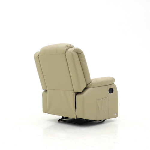 Augusta Manual Recliner Chair Cream Leather