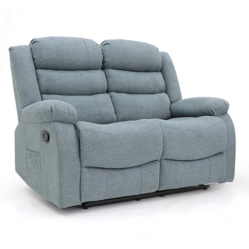 Augusta 3 Seater and 2 Seater  Manual Recliner Grey Fabric