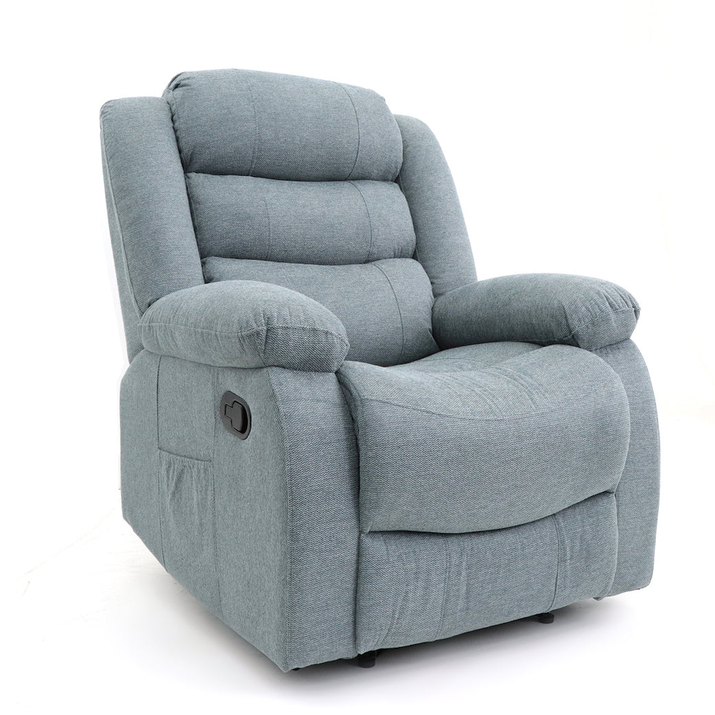 Augusta Manual Recliner Chair Grey Fabric