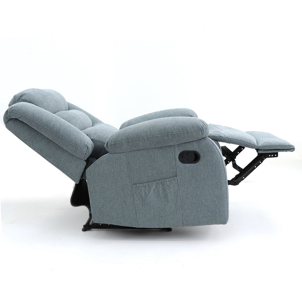 Augusta Manual Recliner Chair Grey Fabric