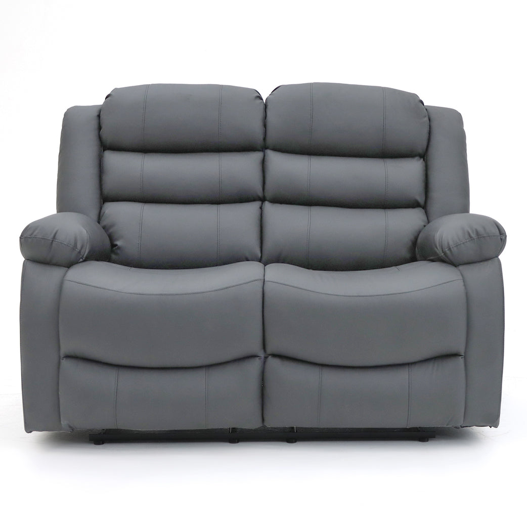 Augusta 2 Seater Manual Recliner Grey Leather