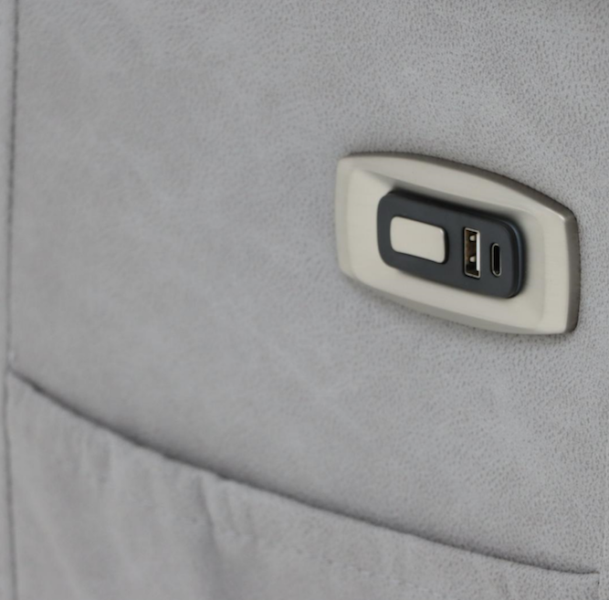 Ace Power Recliner Chair Light Grey Fabric