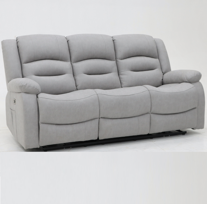 Ace 3 Seater Static Light Grey Fabric