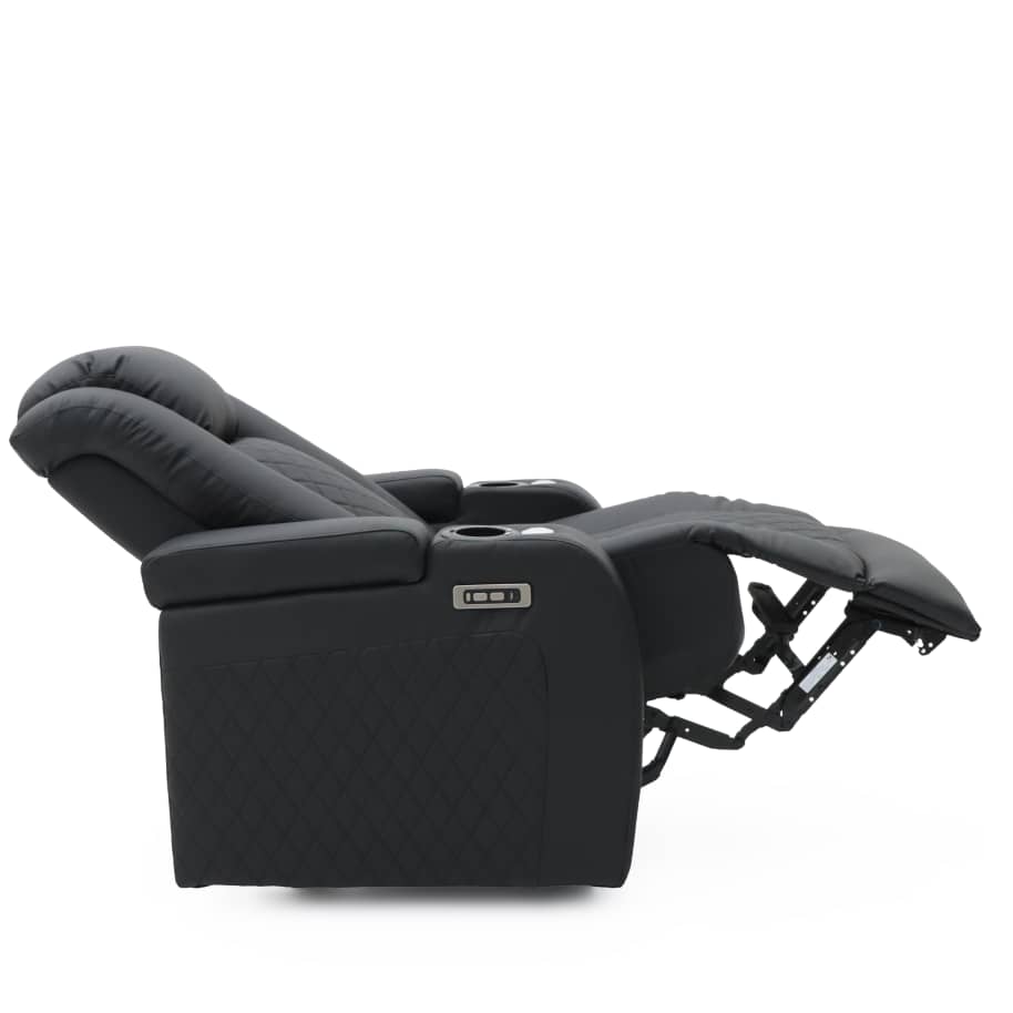 Elon 3 Seater Eletric Recliner Tech Sofa Black Leather