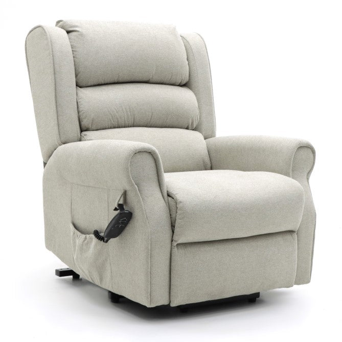 Andover Dual-Motor Lift & Rise Recliner Beige Fabric