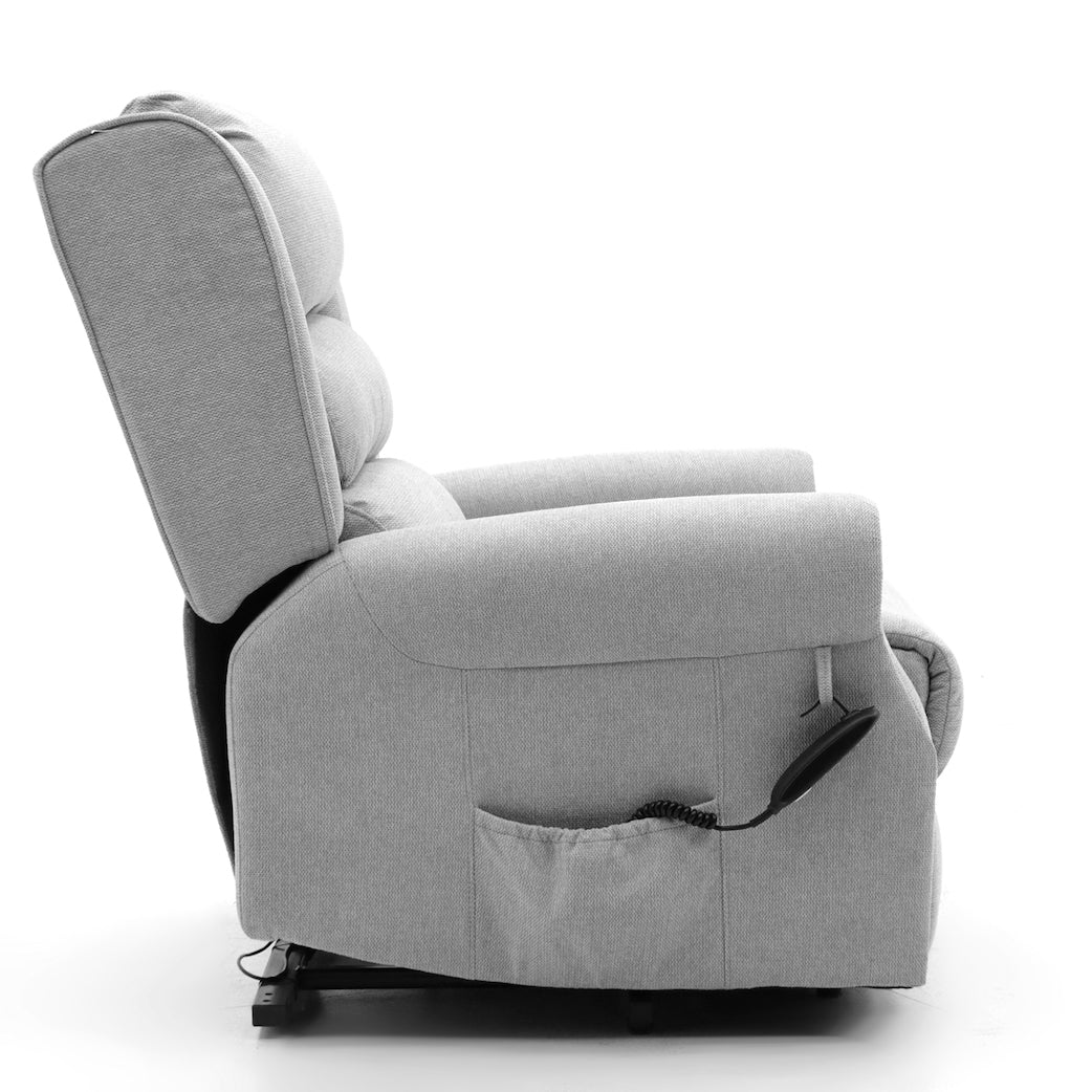 Andover Dual-Motor Lift & Rise Recliner Grey Fabric