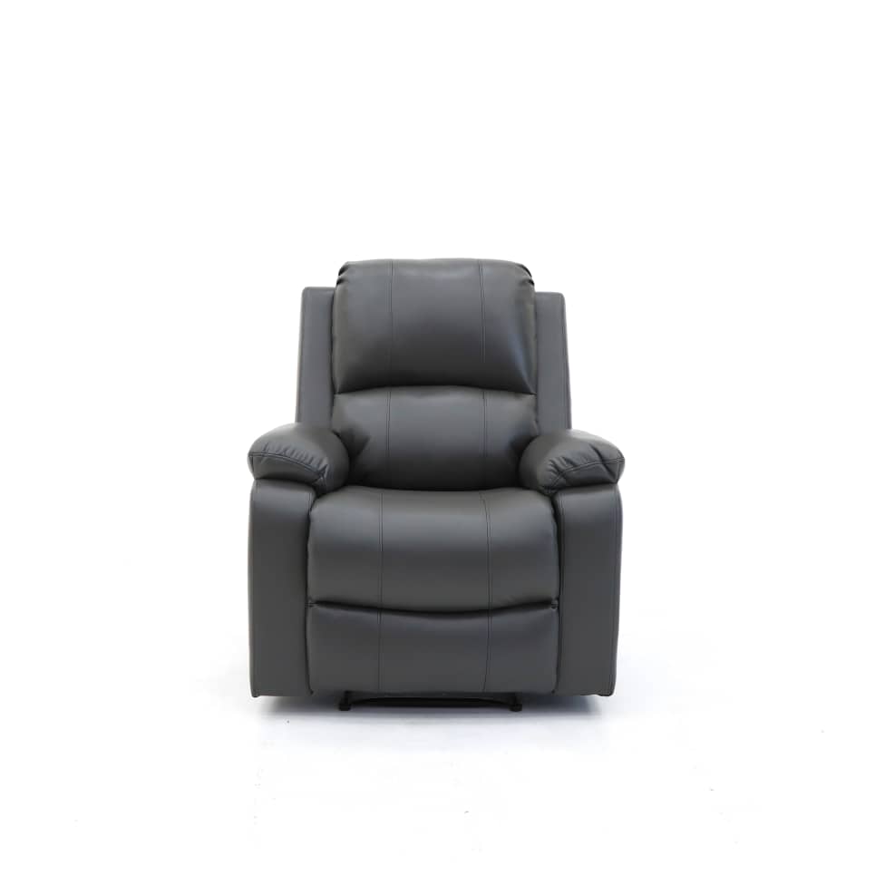 Aston Manual Recliner Chair Grey Leather
