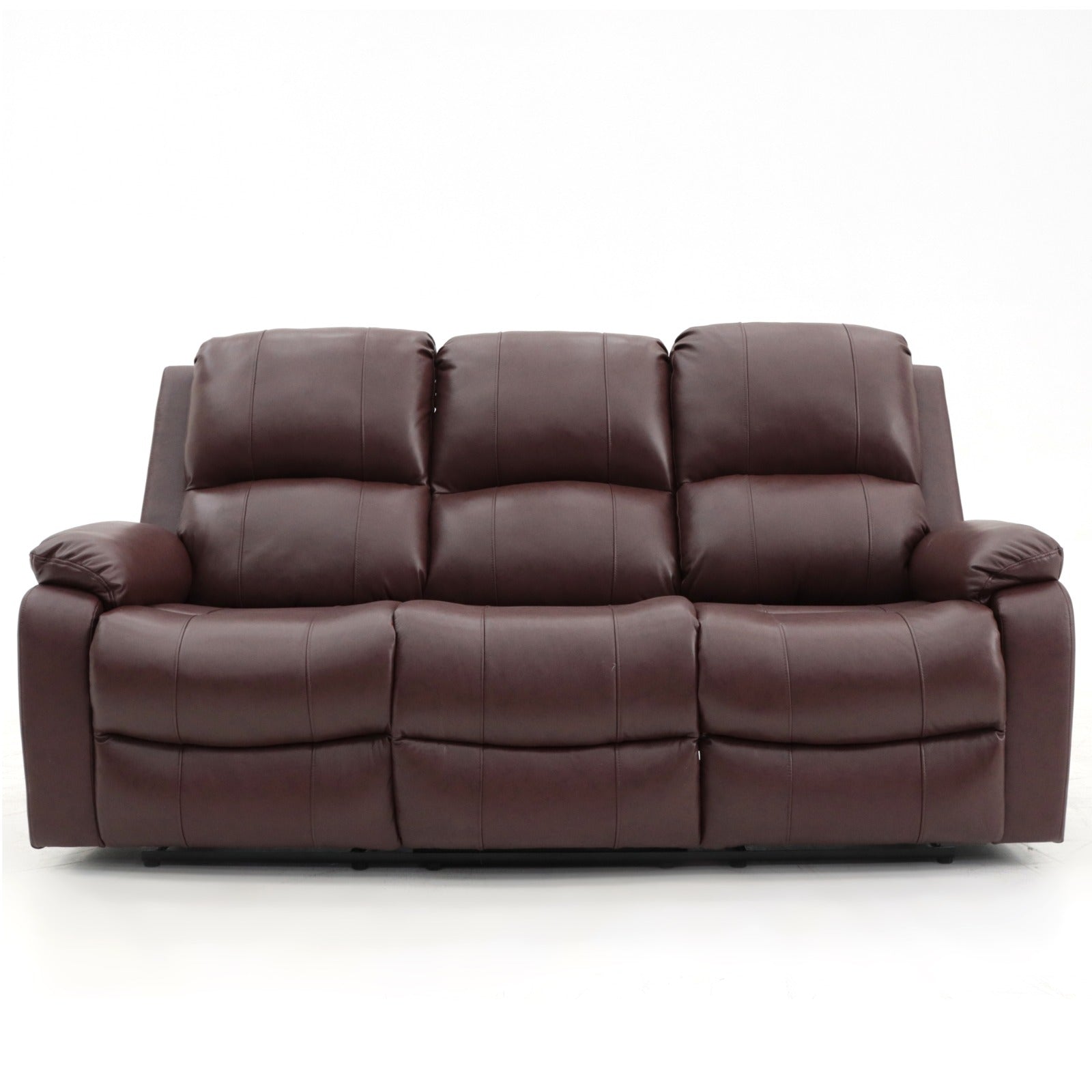 Aston 3 Seater Manual Recliner Chestnut Leather