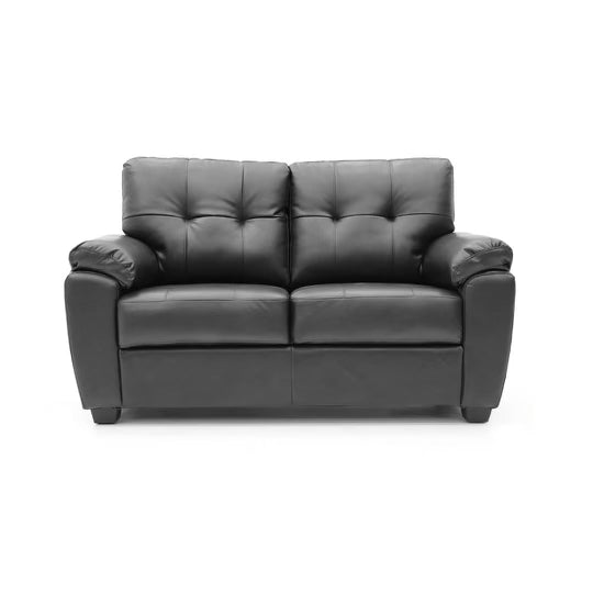 Brisbaine 2 Seater Static Black Leather