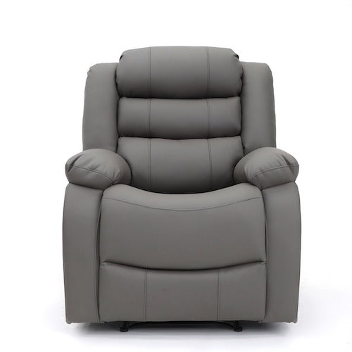 Augusta Manual Recliner Chair Grey Leather