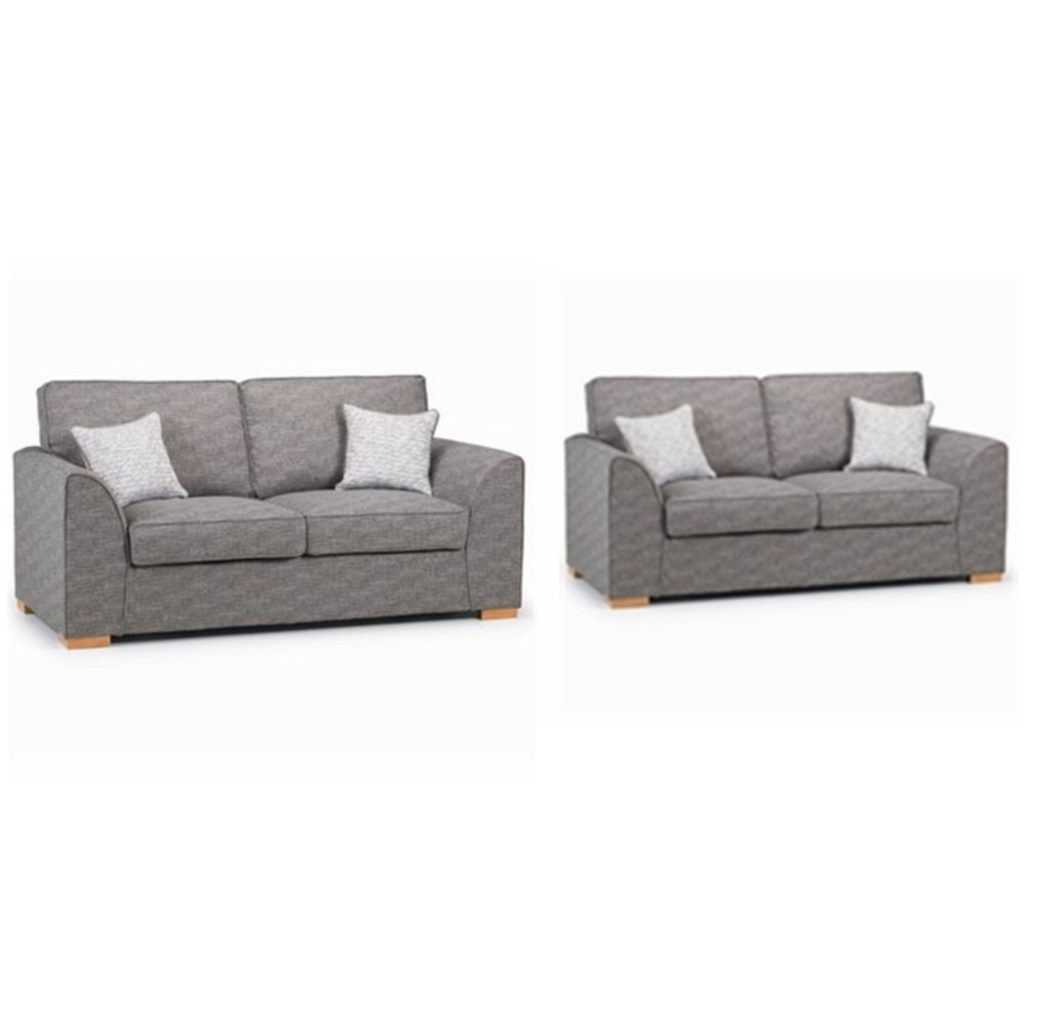 Dallas 3 Seater and 2 Seater Sofa Como Smoke Fabric