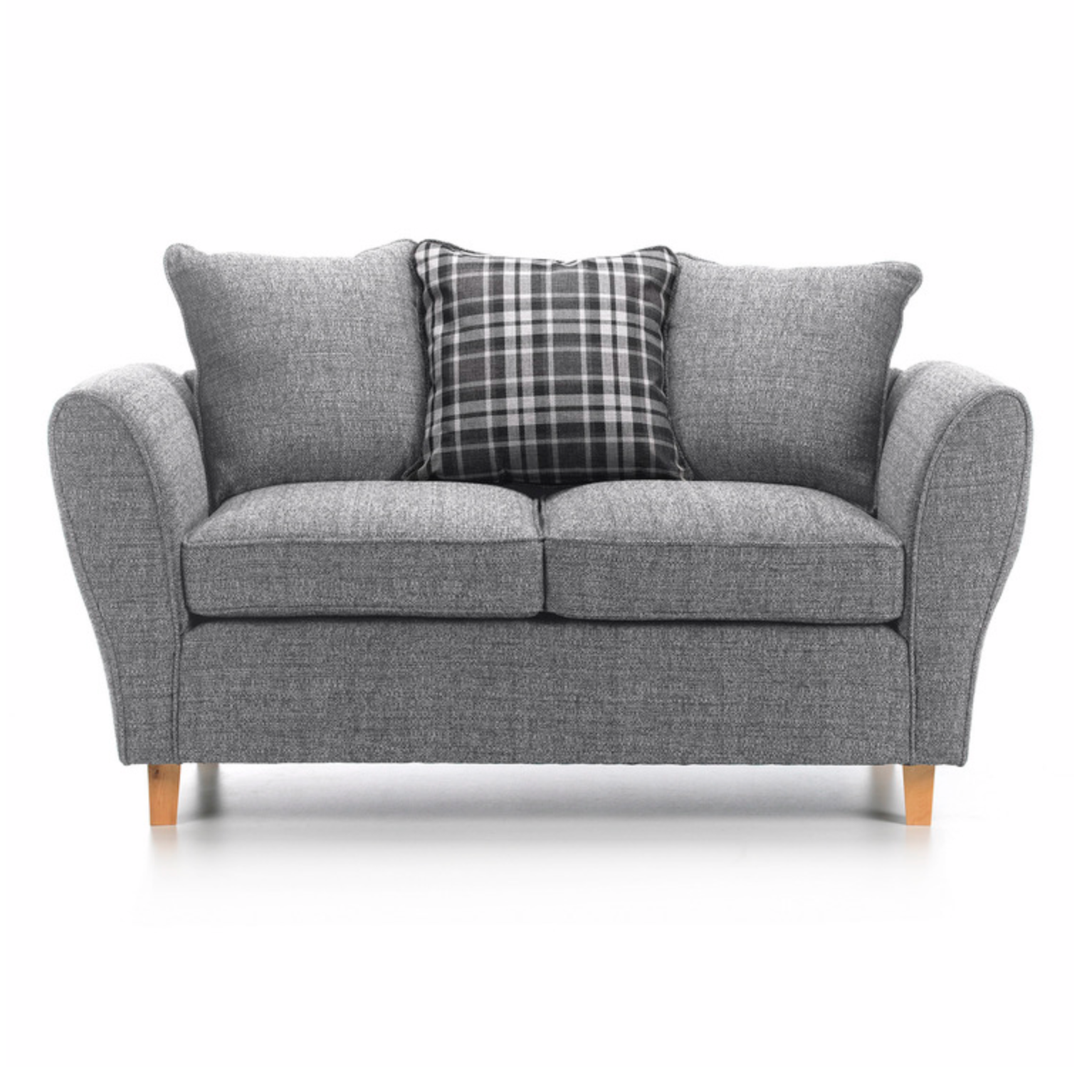 Chilton 2 Seater Sofa Scatter Back Cushions Grey Check