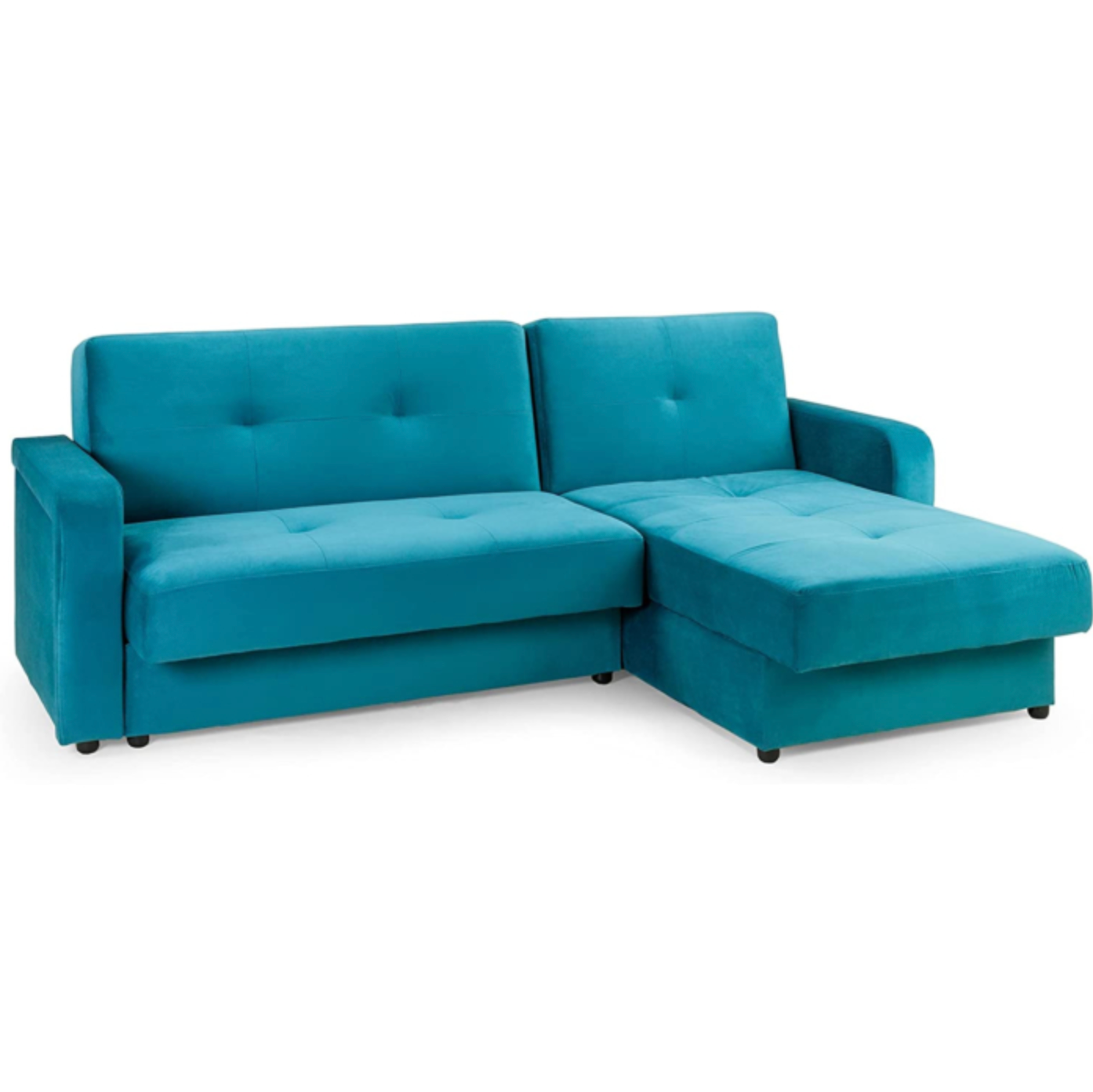 Destiny Corner Sofa Bed with Storage Teal Velvet Fabric