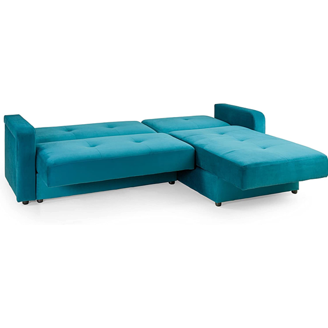 Destiny Corner Sofa Bed with Storage Teal Velvet Fabric